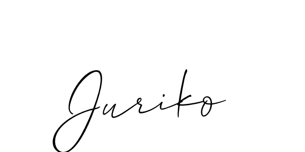 Similarly Allison_Script is the best handwritten signature design. Signature creator online .You can use it as an online autograph creator for name Juriko. Juriko signature style 2 images and pictures png