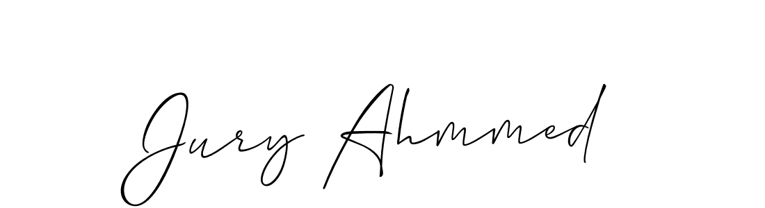 if you are searching for the best signature style for your name Jury Ahmmed. so please give up your signature search. here we have designed multiple signature styles  using Allison_Script. Jury Ahmmed signature style 2 images and pictures png