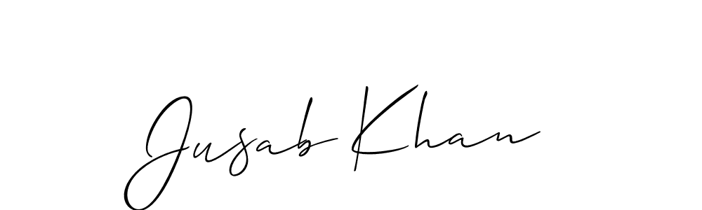 Create a beautiful signature design for name Jusab Khan. With this signature (Allison_Script) fonts, you can make a handwritten signature for free. Jusab Khan signature style 2 images and pictures png