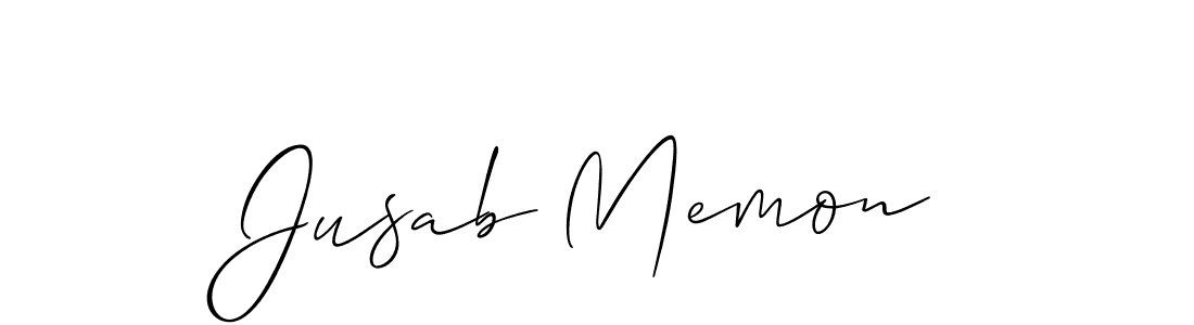 How to make Jusab Memon signature? Allison_Script is a professional autograph style. Create handwritten signature for Jusab Memon name. Jusab Memon signature style 2 images and pictures png
