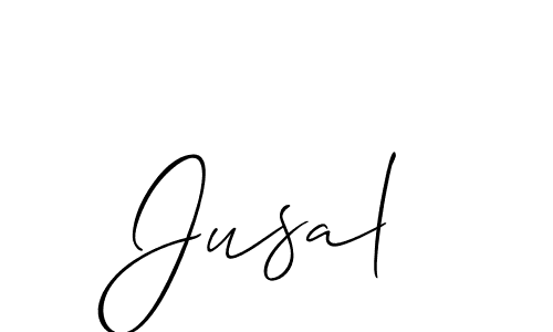 Use a signature maker to create a handwritten signature online. With this signature software, you can design (Allison_Script) your own signature for name Jusal. Jusal signature style 2 images and pictures png