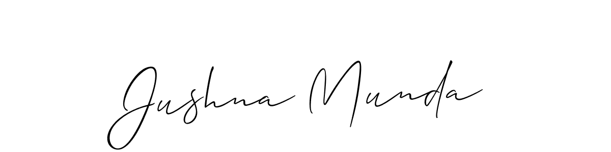 How to Draw Jushna Munda signature style? Allison_Script is a latest design signature styles for name Jushna Munda. Jushna Munda signature style 2 images and pictures png