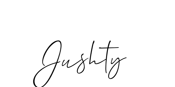 Allison_Script is a professional signature style that is perfect for those who want to add a touch of class to their signature. It is also a great choice for those who want to make their signature more unique. Get Jushty name to fancy signature for free. Jushty signature style 2 images and pictures png