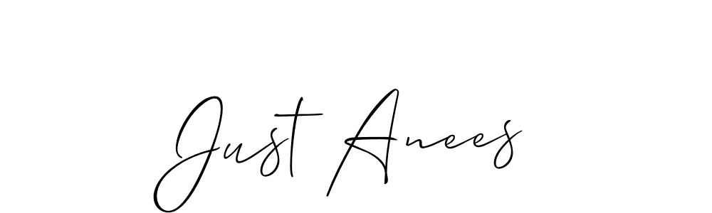 Also we have Just Anees name is the best signature style. Create professional handwritten signature collection using Allison_Script autograph style. Just Anees signature style 2 images and pictures png
