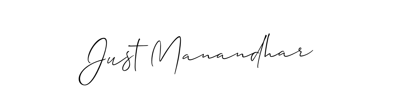 Create a beautiful signature design for name Just Manandhar. With this signature (Allison_Script) fonts, you can make a handwritten signature for free. Just Manandhar signature style 2 images and pictures png