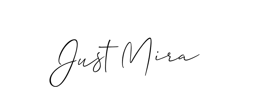 Create a beautiful signature design for name Just Mira. With this signature (Allison_Script) fonts, you can make a handwritten signature for free. Just Mira signature style 2 images and pictures png