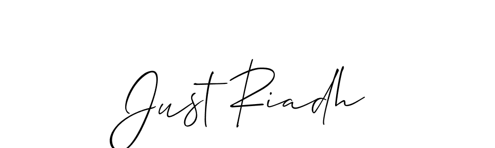 How to make Just Riadh signature? Allison_Script is a professional autograph style. Create handwritten signature for Just Riadh name. Just Riadh signature style 2 images and pictures png
