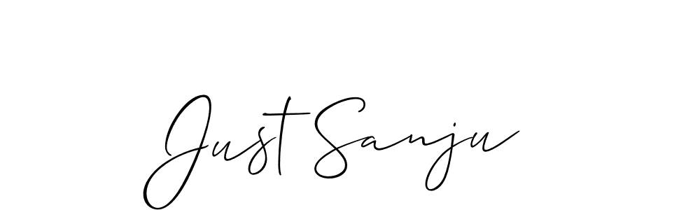 Allison_Script is a professional signature style that is perfect for those who want to add a touch of class to their signature. It is also a great choice for those who want to make their signature more unique. Get Just Sanju name to fancy signature for free. Just Sanju signature style 2 images and pictures png