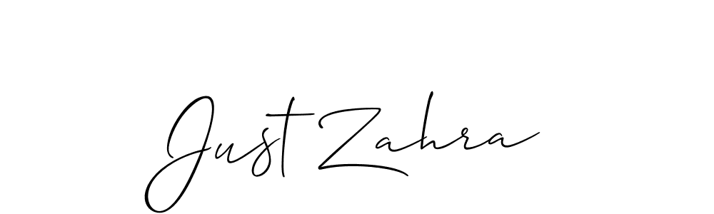 Allison_Script is a professional signature style that is perfect for those who want to add a touch of class to their signature. It is also a great choice for those who want to make their signature more unique. Get Just Zahra name to fancy signature for free. Just Zahra signature style 2 images and pictures png