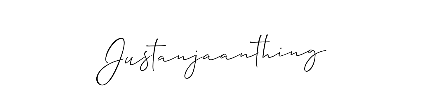 How to make Justanjaanthing signature? Allison_Script is a professional autograph style. Create handwritten signature for Justanjaanthing name. Justanjaanthing signature style 2 images and pictures png