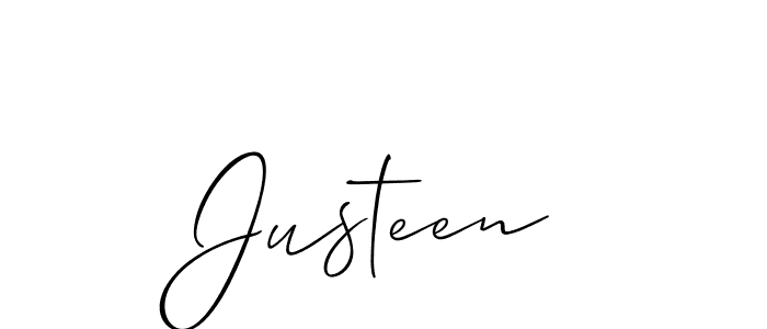 How to make Justeen name signature. Use Allison_Script style for creating short signs online. This is the latest handwritten sign. Justeen signature style 2 images and pictures png