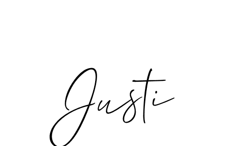 Design your own signature with our free online signature maker. With this signature software, you can create a handwritten (Allison_Script) signature for name Justi. Justi signature style 2 images and pictures png
