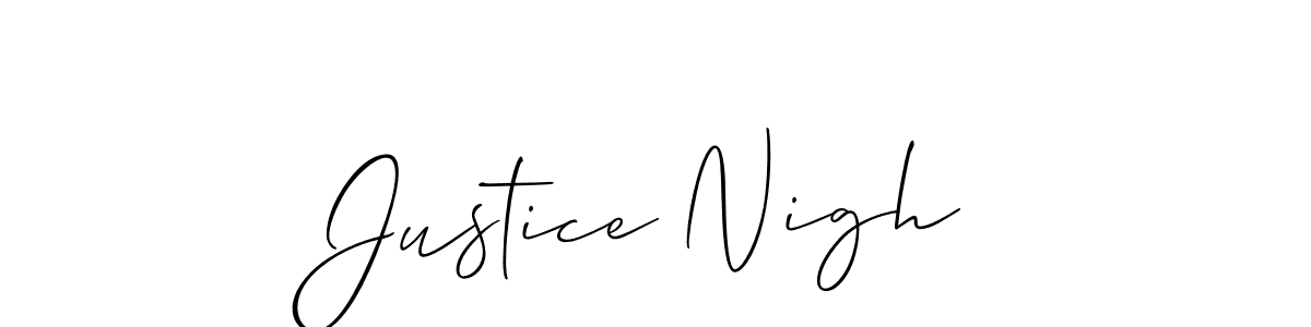 Create a beautiful signature design for name Justice Nigh. With this signature (Allison_Script) fonts, you can make a handwritten signature for free. Justice Nigh signature style 2 images and pictures png