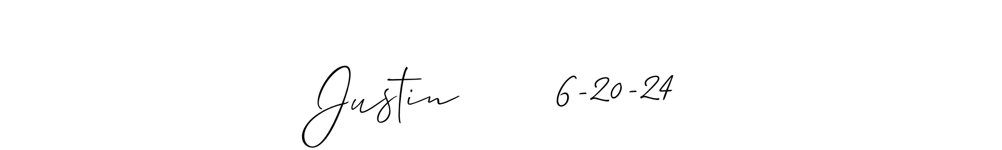 Similarly Allison_Script is the best handwritten signature design. Signature creator online .You can use it as an online autograph creator for name Justin       6-20-24. Justin       6-20-24 signature style 2 images and pictures png