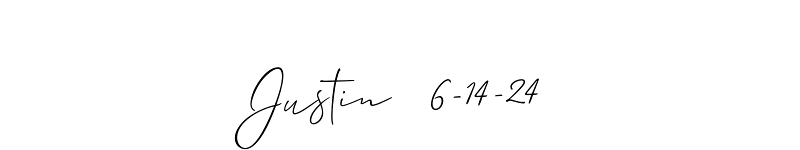 It looks lik you need a new signature style for name Justin   6-14-24. Design unique handwritten (Allison_Script) signature with our free signature maker in just a few clicks. Justin   6-14-24 signature style 2 images and pictures png