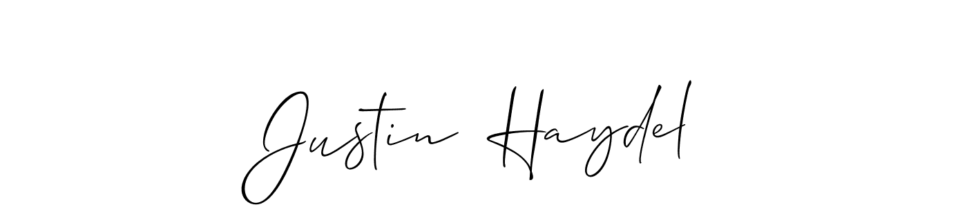 You should practise on your own different ways (Allison_Script) to write your name (Justin  Haydel) in signature. don't let someone else do it for you. Justin  Haydel signature style 2 images and pictures png