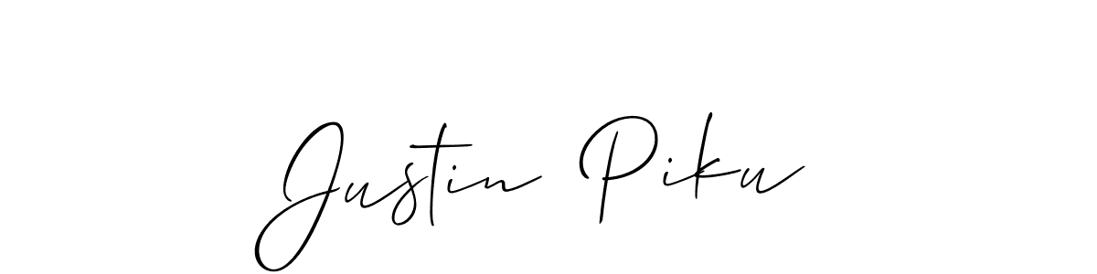 Design your own signature with our free online signature maker. With this signature software, you can create a handwritten (Allison_Script) signature for name Justin  Piku. Justin  Piku signature style 2 images and pictures png