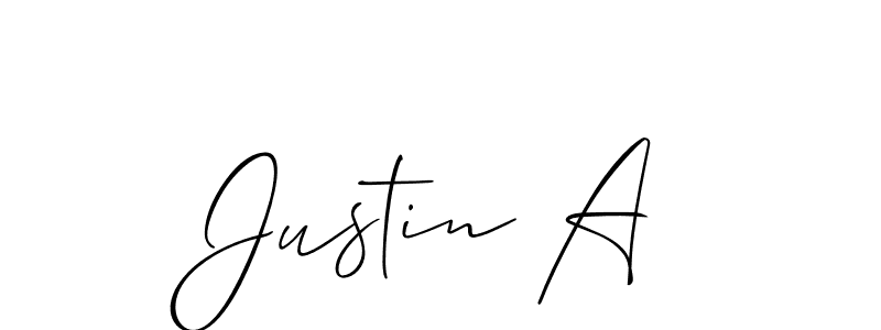 Also You can easily find your signature by using the search form. We will create Justin A name handwritten signature images for you free of cost using Allison_Script sign style. Justin A signature style 2 images and pictures png