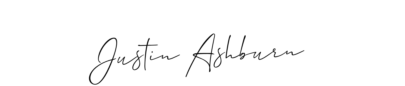 Justin Ashburn stylish signature style. Best Handwritten Sign (Allison_Script) for my name. Handwritten Signature Collection Ideas for my name Justin Ashburn. Justin Ashburn signature style 2 images and pictures png