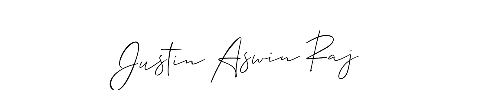 Create a beautiful signature design for name Justin Aswin Raj. With this signature (Allison_Script) fonts, you can make a handwritten signature for free. Justin Aswin Raj signature style 2 images and pictures png