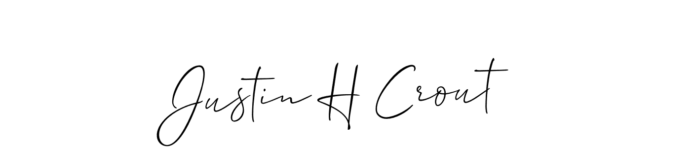 Make a beautiful signature design for name Justin H Crout. With this signature (Allison_Script) style, you can create a handwritten signature for free. Justin H Crout signature style 2 images and pictures png