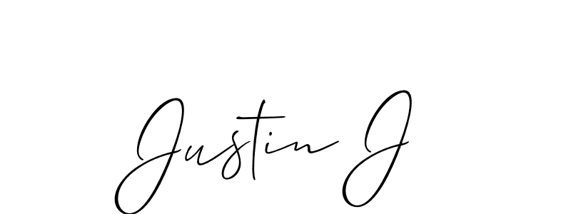 How to make Justin J name signature. Use Allison_Script style for creating short signs online. This is the latest handwritten sign. Justin J signature style 2 images and pictures png