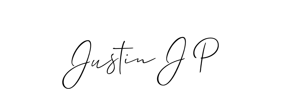 Create a beautiful signature design for name Justin J P. With this signature (Allison_Script) fonts, you can make a handwritten signature for free. Justin J P signature style 2 images and pictures png