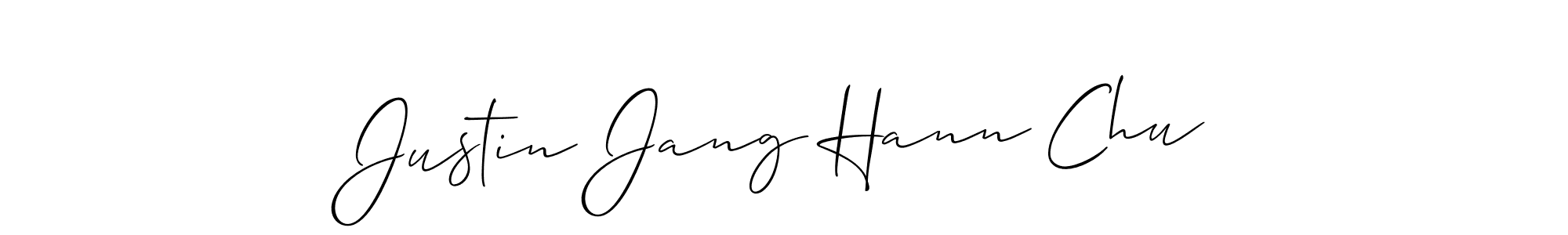 Also we have Justin Jang Hann Chu name is the best signature style. Create professional handwritten signature collection using Allison_Script autograph style. Justin Jang Hann Chu signature style 2 images and pictures png