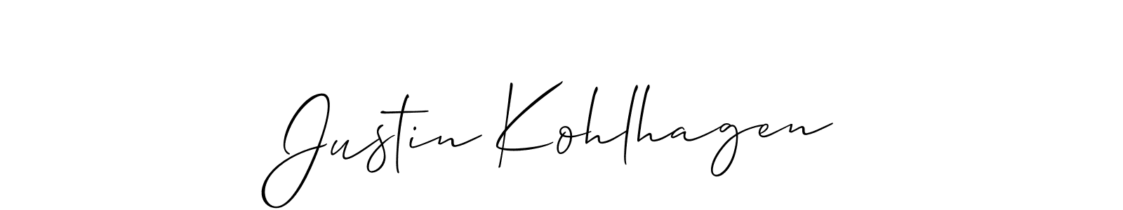 You should practise on your own different ways (Allison_Script) to write your name (Justin Kohlhagen) in signature. don't let someone else do it for you. Justin Kohlhagen signature style 2 images and pictures png