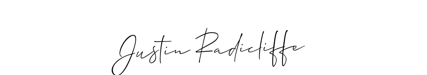 Create a beautiful signature design for name Justin Radicliffe. With this signature (Allison_Script) fonts, you can make a handwritten signature for free. Justin Radicliffe signature style 2 images and pictures png
