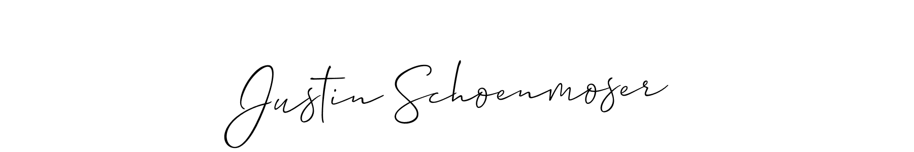 Use a signature maker to create a handwritten signature online. With this signature software, you can design (Allison_Script) your own signature for name Justin Schoenmoser. Justin Schoenmoser signature style 2 images and pictures png