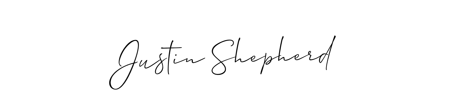 Make a beautiful signature design for name Justin Shepherd. With this signature (Allison_Script) style, you can create a handwritten signature for free. Justin Shepherd signature style 2 images and pictures png