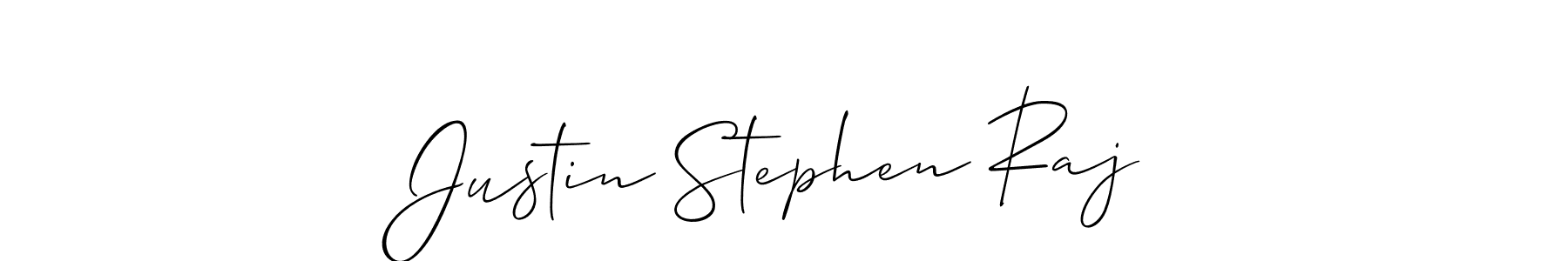 Allison_Script is a professional signature style that is perfect for those who want to add a touch of class to their signature. It is also a great choice for those who want to make their signature more unique. Get Justin Stephen Raj name to fancy signature for free. Justin Stephen Raj signature style 2 images and pictures png