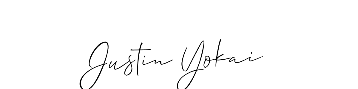 You should practise on your own different ways (Allison_Script) to write your name (Justin Yokai) in signature. don't let someone else do it for you. Justin Yokai signature style 2 images and pictures png
