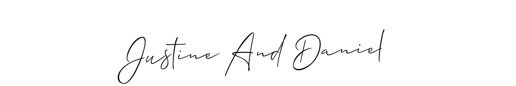 Design your own signature with our free online signature maker. With this signature software, you can create a handwritten (Allison_Script) signature for name Justine And Daniel. Justine And Daniel signature style 2 images and pictures png