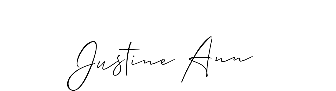 Make a beautiful signature design for name Justine Ann. With this signature (Allison_Script) style, you can create a handwritten signature for free. Justine Ann signature style 2 images and pictures png