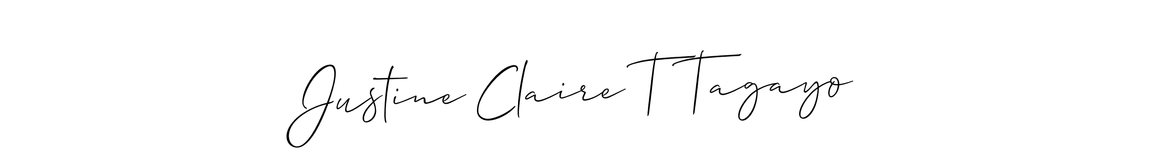 Use a signature maker to create a handwritten signature online. With this signature software, you can design (Allison_Script) your own signature for name Justine Claire T Tagayo. Justine Claire T Tagayo signature style 2 images and pictures png