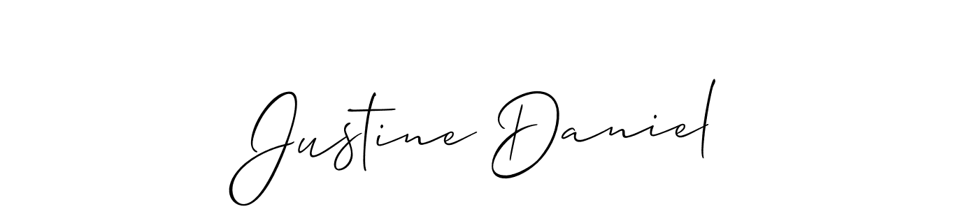 Make a beautiful signature design for name Justine Daniel. With this signature (Allison_Script) style, you can create a handwritten signature for free. Justine Daniel signature style 2 images and pictures png