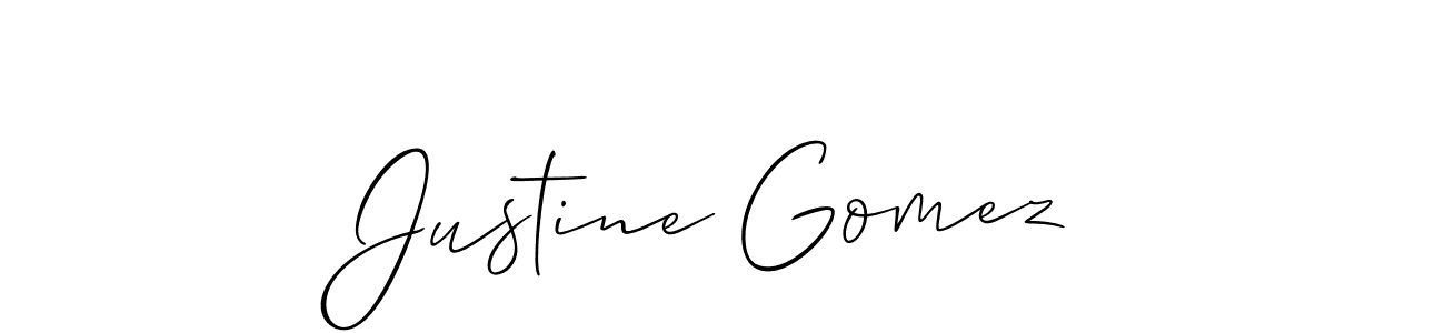 It looks lik you need a new signature style for name Justine Gomez. Design unique handwritten (Allison_Script) signature with our free signature maker in just a few clicks. Justine Gomez signature style 2 images and pictures png