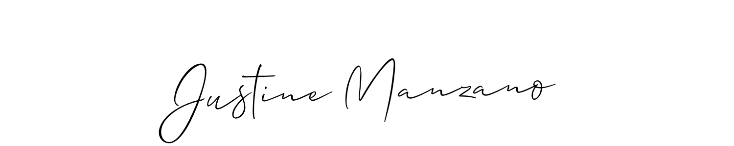 How to make Justine Manzano name signature. Use Allison_Script style for creating short signs online. This is the latest handwritten sign. Justine Manzano signature style 2 images and pictures png