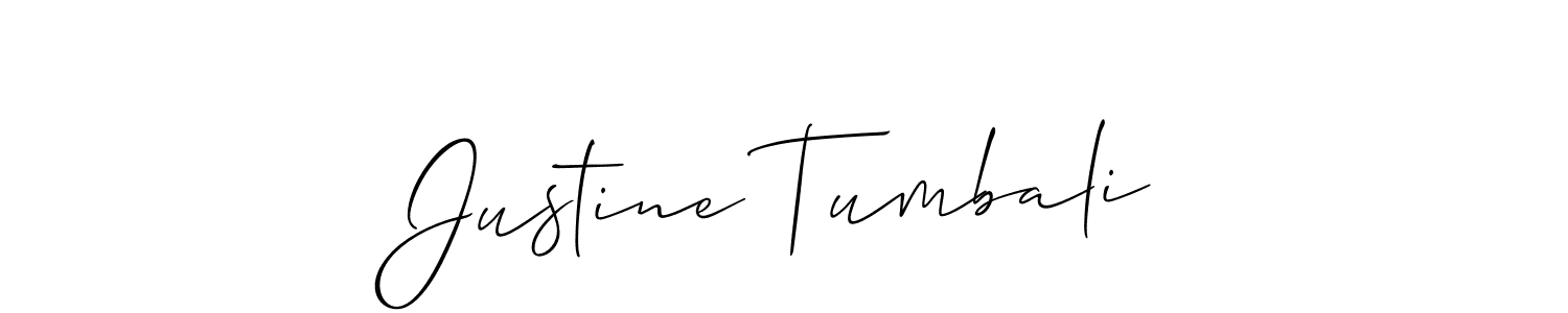 Make a beautiful signature design for name Justine Tumbali. With this signature (Allison_Script) style, you can create a handwritten signature for free. Justine Tumbali signature style 2 images and pictures png