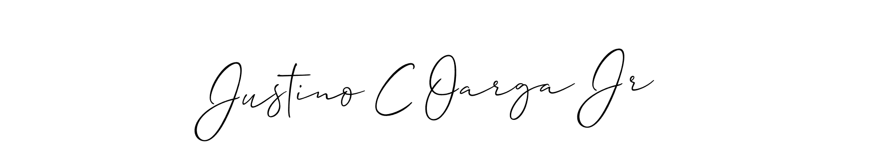 Create a beautiful signature design for name Justino C Oarga Jr. With this signature (Allison_Script) fonts, you can make a handwritten signature for free. Justino C Oarga Jr signature style 2 images and pictures png