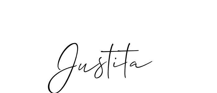 Use a signature maker to create a handwritten signature online. With this signature software, you can design (Allison_Script) your own signature for name Justita. Justita signature style 2 images and pictures png