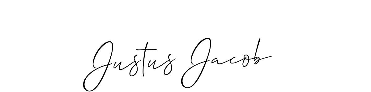 How to make Justus Jacob name signature. Use Allison_Script style for creating short signs online. This is the latest handwritten sign. Justus Jacob signature style 2 images and pictures png