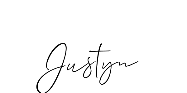 Design your own signature with our free online signature maker. With this signature software, you can create a handwritten (Allison_Script) signature for name Justyn. Justyn signature style 2 images and pictures png