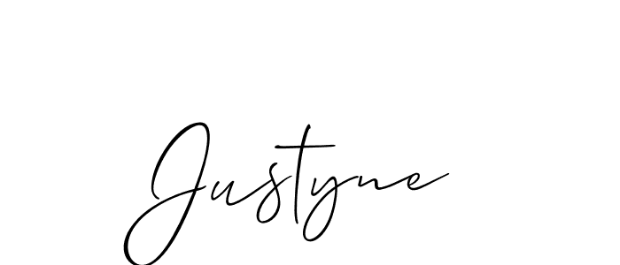 Use a signature maker to create a handwritten signature online. With this signature software, you can design (Allison_Script) your own signature for name Justyne. Justyne signature style 2 images and pictures png