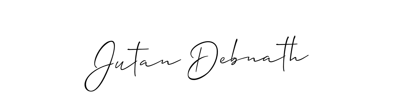 Also You can easily find your signature by using the search form. We will create Jutan Debnath name handwritten signature images for you free of cost using Allison_Script sign style. Jutan Debnath signature style 2 images and pictures png
