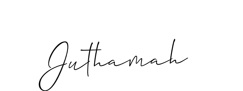 Also we have Juthamah name is the best signature style. Create professional handwritten signature collection using Allison_Script autograph style. Juthamah signature style 2 images and pictures png