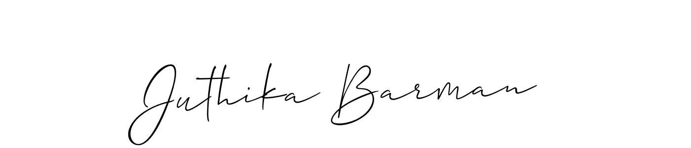Use a signature maker to create a handwritten signature online. With this signature software, you can design (Allison_Script) your own signature for name Juthika Barman. Juthika Barman signature style 2 images and pictures png