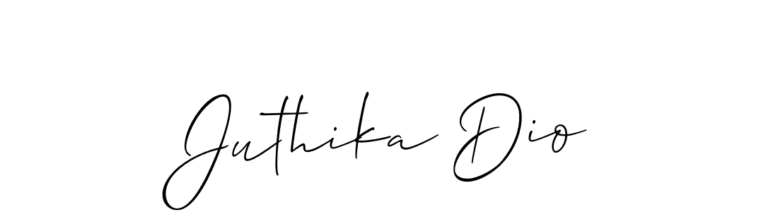 You should practise on your own different ways (Allison_Script) to write your name (Juthika Dio) in signature. don't let someone else do it for you. Juthika Dio signature style 2 images and pictures png